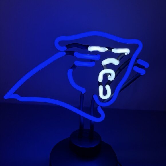 NFL Carolina Panthers Neon Light Lamp Sign Man Cave Blue Logo 11 Inch Tested - Picture 2 of 9